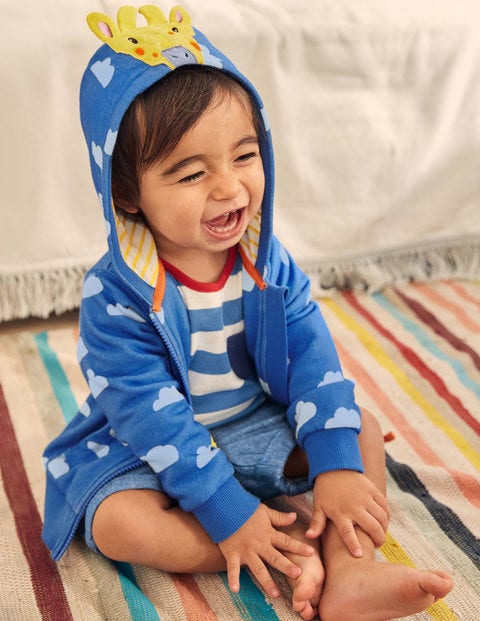 Novelty Zip-up Hoodie - Elizabethan Blue Giraffe Novelty Zip-up Hoodie - Elizabethan Blue Giraffe