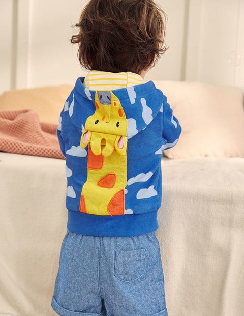 Novelty Zip-up Hoodie - Elizabethan Blue Giraffe Novelty Zip-up Hoodie - Elizabethan Blue Giraffe