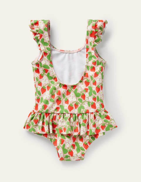 Frill Waist Swimsuit - Boto Pink Ditsy Strawberry Frill Waist Swimsuit - Boto Pink Ditsy Strawberry