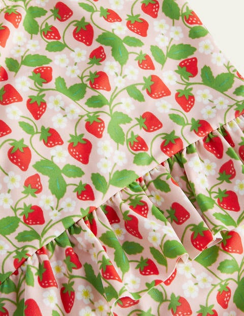 Frill Waist Swimsuit - Boto Pink Ditsy Strawberry Frill Waist Swimsuit - Boto Pink Ditsy Strawberry
