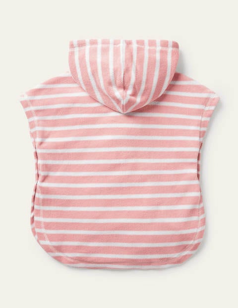Frottee-Kapuzenponcho - Delfinrosa/Erdbeerweiß Frottee-Kapuzenponcho - Delfinrosa/Erdbeerweiß