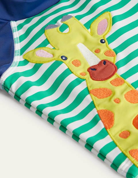 USF-Langarmshirt mit Applikation - Baumgrün/Naturweiß, Giraffe USF-Langarmshirt mit Applikation - Baumgrün/Naturweiß, Giraffe