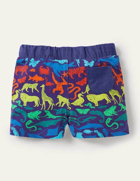 Short en jersey Essential - Motif royaume des animaux bleu tribord Short en jersey Essential - Motif royaume des animaux bleu tribord