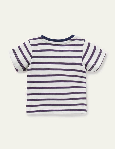 T-Shirt mit Tierapplikationen - Naturweiß/Segelblau, Krokodil T-Shirt mit Tierapplikationen - Naturweiß/Segelblau, Krokodil