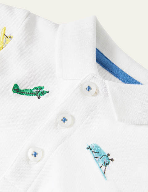 Polo en piqué fun - Broderie avions ivoire Polo en piqué fun - Broderie avions ivoire