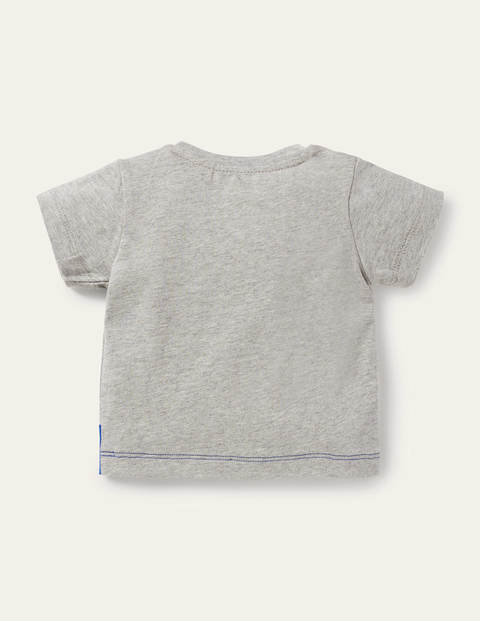 Patchwork Appliqué T-shirt - Grey Marl Boat Patchwork Appliqué T-shirt - Grey Marl Boat