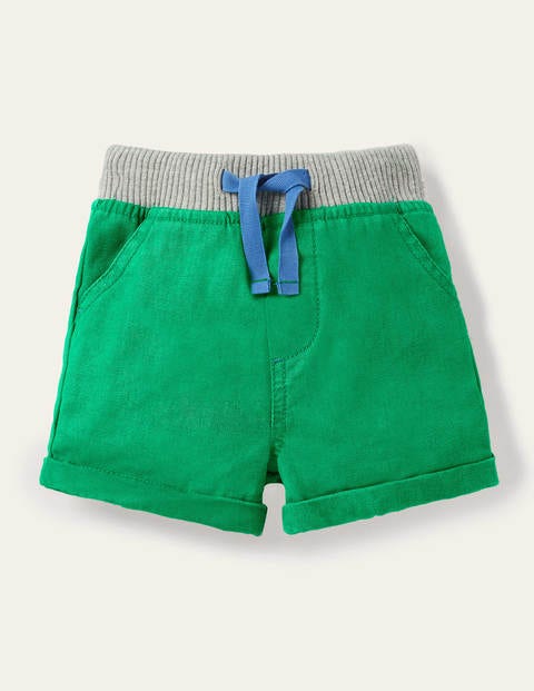 Rib Waist Woven Shorts - Sapling Green Rib Waist Woven Shorts - Sapling Green
