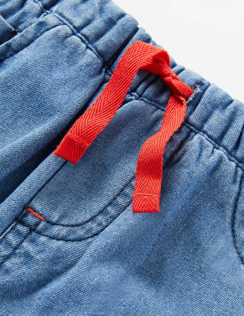Roll-up Pull-on Pants - Mid Chambray Denim Roll-up Pull-on Pants - Mid Chambray Denim