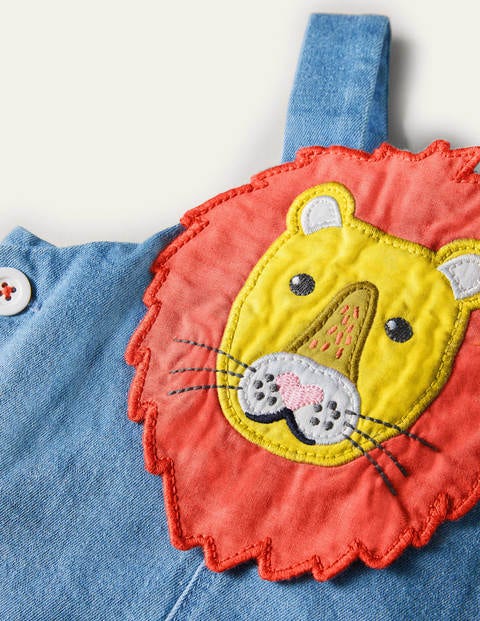 Originelle Löwen-Latzhose - Jeansblau, Löwe Originelle Löwen-Latzhose - Jeansblau, Löwe