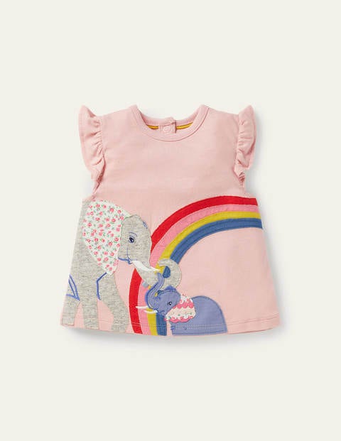 Frill Flutter Appliqué T-shirt - Boto Pink Elephants Frill Flutter Appliqué T-shirt - Boto Pink Elephants