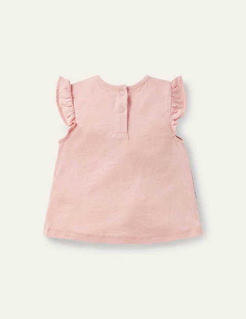 Frill Flutter Appliqué T-shirt - Boto Pink Elephants Frill Flutter Appliqué T-shirt - Boto Pink Elephants