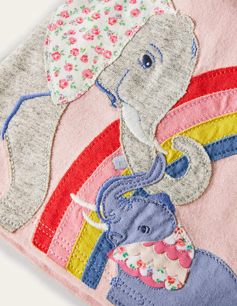 Frill Flutter Appliqué T-shirt - Boto Pink Elephants Frill Flutter Appliqué T-shirt - Boto Pink Elephants
