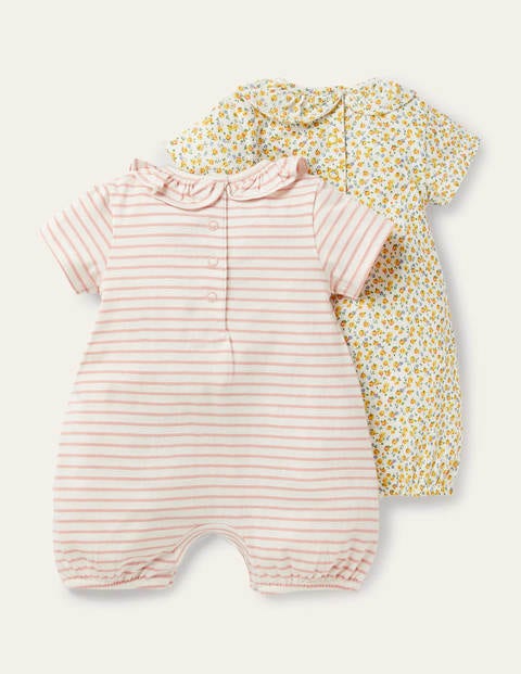 Twin Pack Jersey Rompers - Sweetcorn Yellow Pets