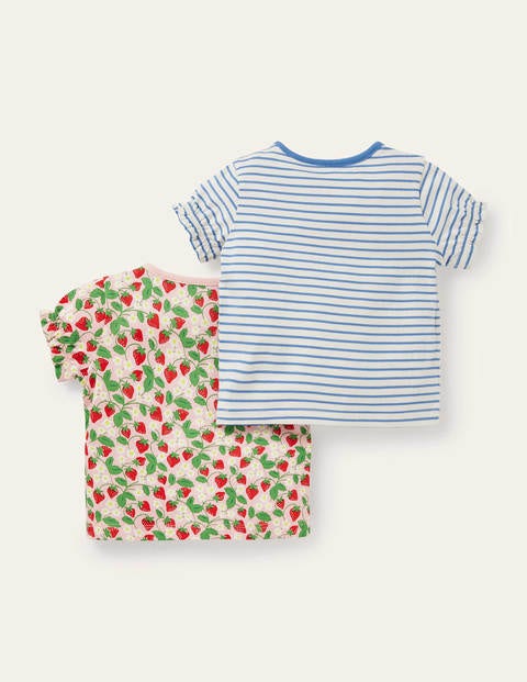 Twin Pack T-shirts - Boto Pink Ditsy Strawberries Twin Pack T-shirts - Boto Pink Ditsy Strawberries