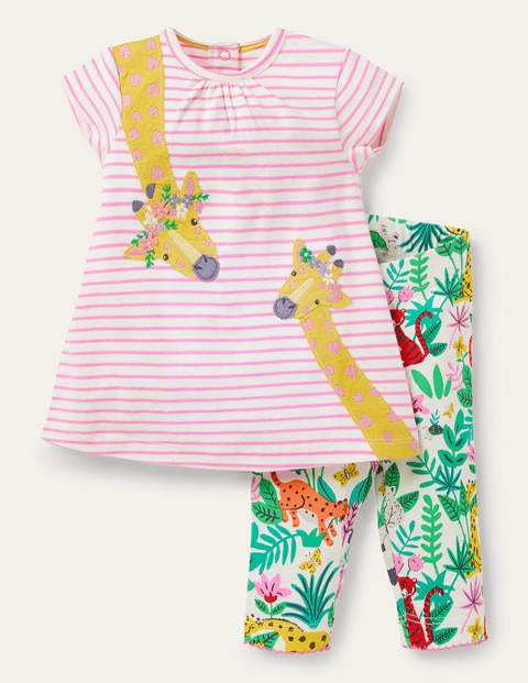 Appliqué Dress & Leggings Set - Multi Jungle Friends Appliqué Dress & Leggings Set - Multi Jungle Friends