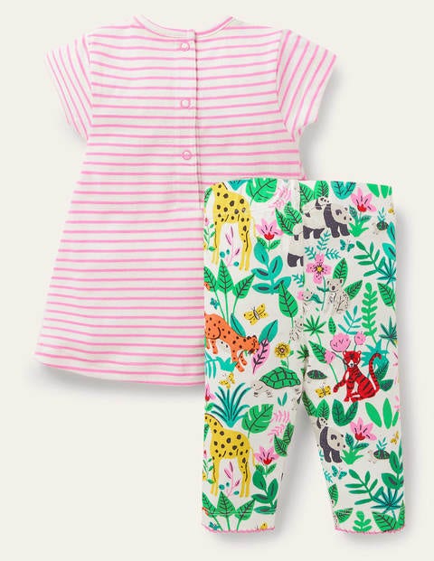 Appliqué Dress & Leggings Set - Multi Jungle Friends Appliqué Dress & Leggings Set - Multi Jungle Friends