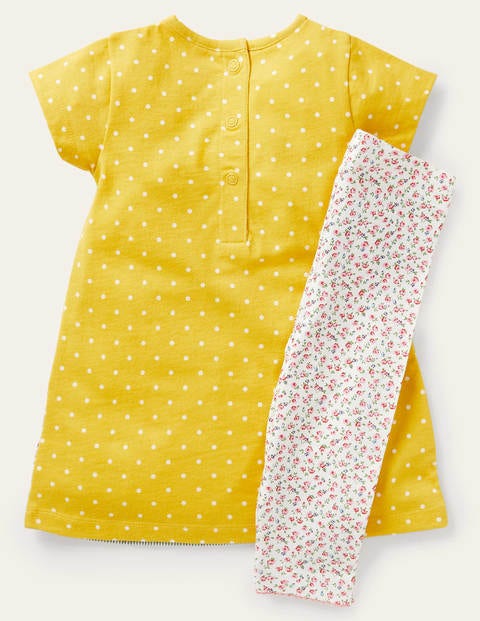 Appliqué Dress & Leggings Set - Sweetcorn Yellow Lamb Appliqué Dress & Leggings Set - Sweetcorn Yellow Lamb