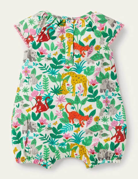 Printed Jersey Romper - Multi Jungle Printed Jersey Romper - Multi Jungle
