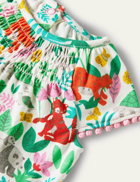 Printed Jersey Romper - Multi Jungle Printed Jersey Romper - Multi Jungle
