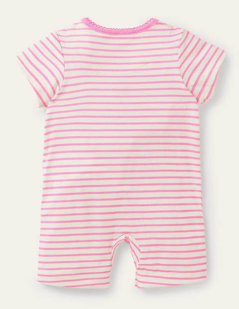 Jersey Appliqué Romper - Ivory/Blossom Pink Elephants Jersey Appliqué Romper - Ivory/Blossom Pink Elephants