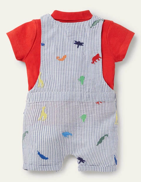 Short Dungaree Set - Animal Kingdom Embroidery Short Dungaree Set - Animal Kingdom Embroidery
