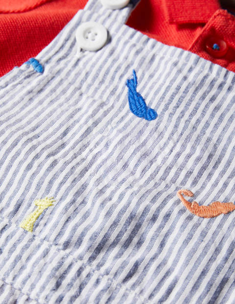 Short Dungaree Set - Animal Kingdom Embroidery Short Dungaree Set - Animal Kingdom Embroidery