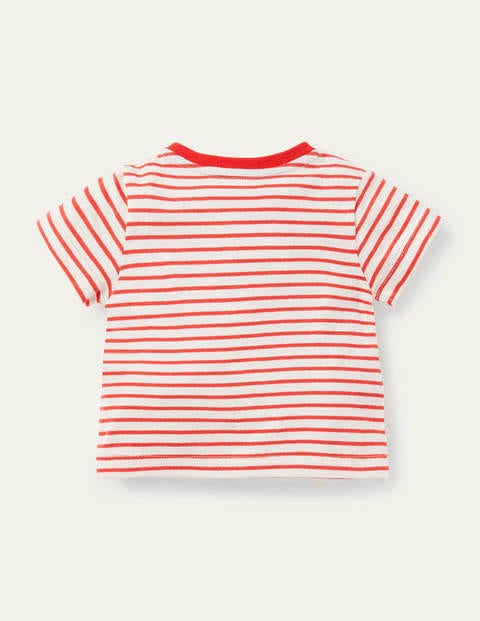 Peeking Animals Stripy T-shirt - Ivory/Red Under the Sea Peeking Animals Stripy T-shirt - Ivory/Red Under the Sea