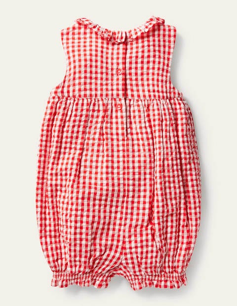 Smocked Check Romper - Strawberry Tart Red Gingham Smocked Check Romper - Strawberry Tart Red Gingham