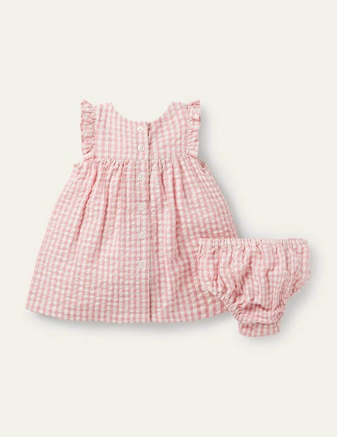 Woven Gingham Dress - Pink Lemonade Scene Woven Gingham Dress - Pink Lemonade Scene