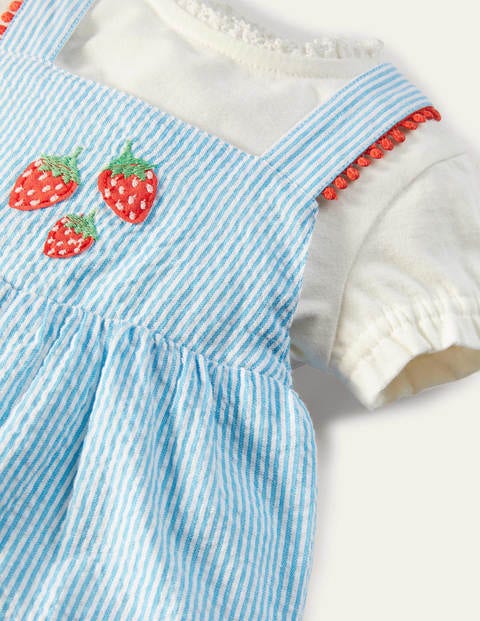 Fruit Romper Set - Surfboard Blue Ticking Fruit Romper Set - Surfboard Blue Ticking