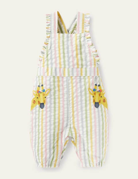 Woven Giraffe Dungarees - Green/Pink Lemonade Giraffe Woven Giraffe Dungarees - Green/Pink Lemonade Giraffe