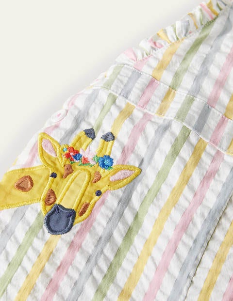 Woven Giraffe Dungarees - Green/Pink Lemonade Giraffe Woven Giraffe Dungarees - Green/Pink Lemonade Giraffe