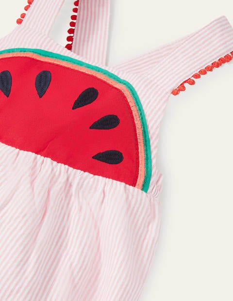 Fun Ticking Romper - Pink Lemonade Watermelons Fun Ticking Romper - Pink Lemonade Watermelons