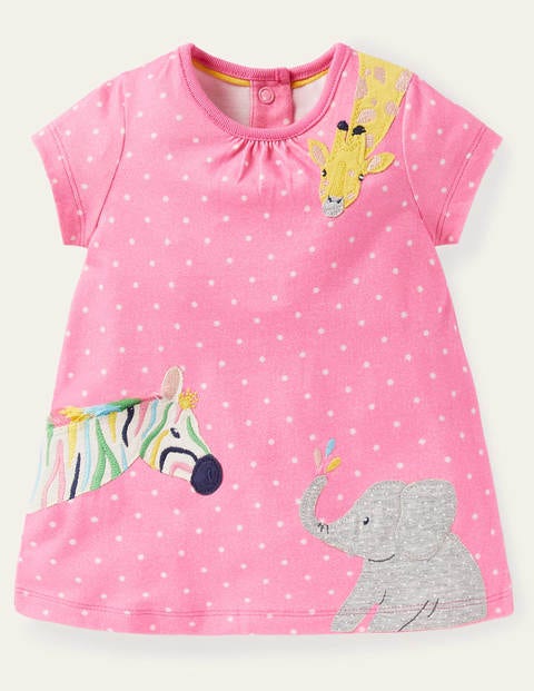 Jungle Animals Jersey Dress - Plum Blossom Pink Animals Jungle Animals Jersey Dress - Plum Blossom Pink Animals