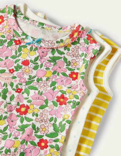 Sleeveless Bodysuits 3 Pack - Pink Lemonade Vintage Floral Sleeveless Bodysuits 3 Pack - Pink Lemonade Vintage Floral