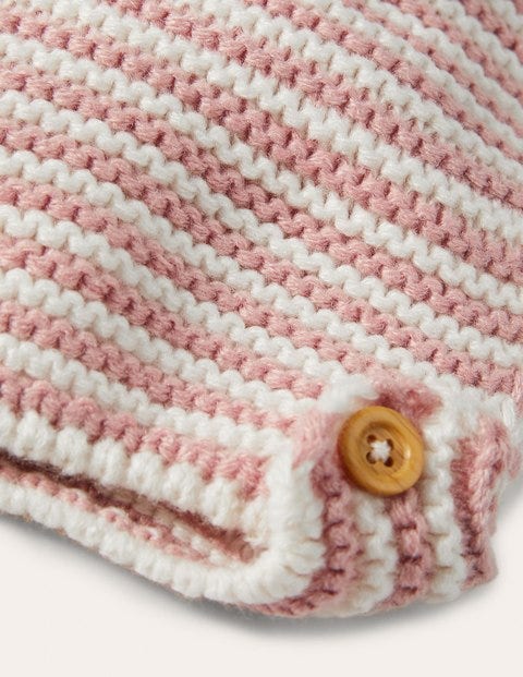 Knitted Bonnet - Vintage Pink/Ivory