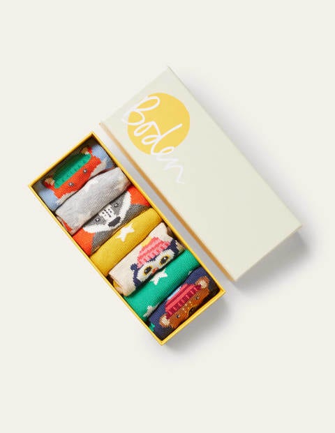 Box mit Socken im 7er-Pack (Baby Jungen) - Flauschige Tiere