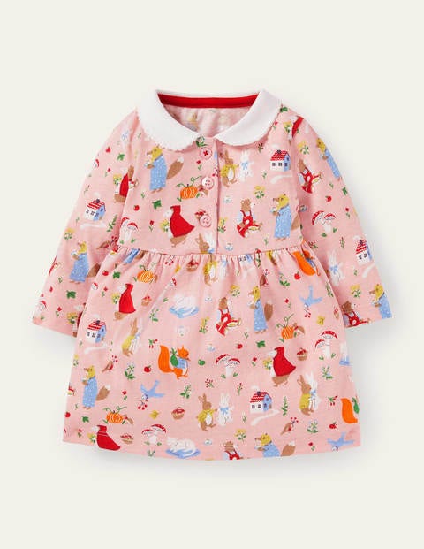 Jersey Collared Dress - Boto Pink Bedtime Stories Jersey Collared Dress - Boto Pink Bedtime Stories