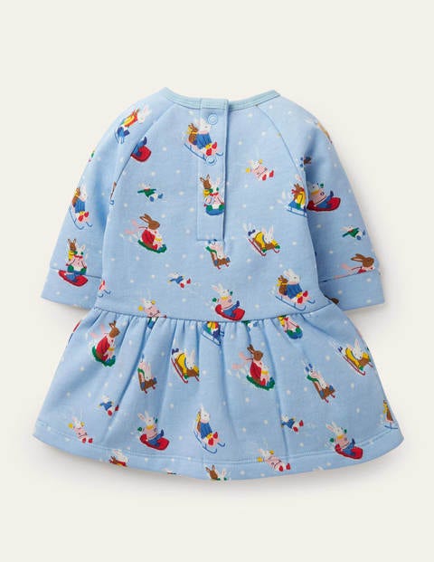 Robe-sweat cosy - Lapins des neiges ciel d'hiver Robe-sweat cosy - Lapins des neiges ciel d'hiver