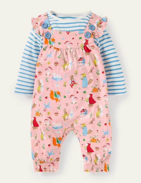 Jersey Overalls Set - Boto Pink Bedtime Stories Jersey Overalls Set - Boto Pink Bedtime Stories