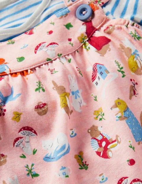 Jersey Overalls Set - Boto Pink Bedtime Stories Jersey Overalls Set - Boto Pink Bedtime Stories