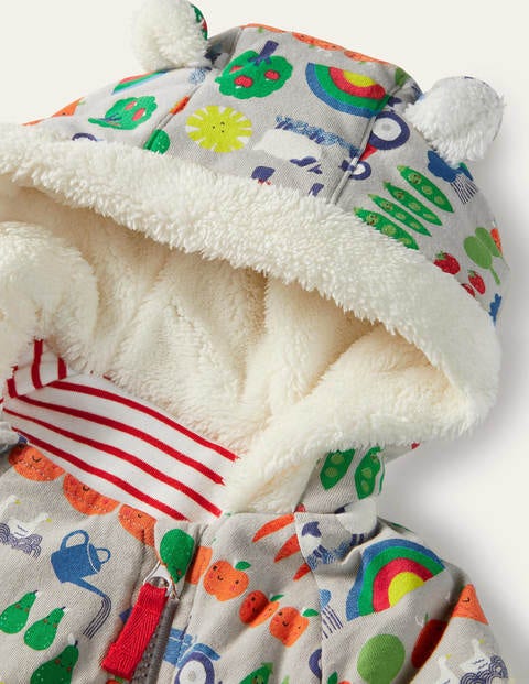 Gemütlicher Kinderwagenanzug mit Bauernhofmotiv - Schiefergrau, Bauernhof/Regenbogen Gemütlicher Kinderwagenanzug mit Bauernhofmotiv - Schiefergrau, Bauernhof/Regenbogen