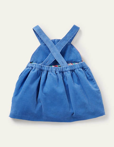 Originelles Cord-Schürzenkleid - Helles Glockenblumenblau, Fliegenpilz Originelles Cord-Schürzenkleid - Helles Glockenblumenblau, Fliegenpilz