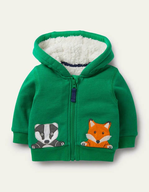 Shaggy-lined Hoodie - Highland Green Animals Shaggy-lined Hoodie - Highland Green Animals