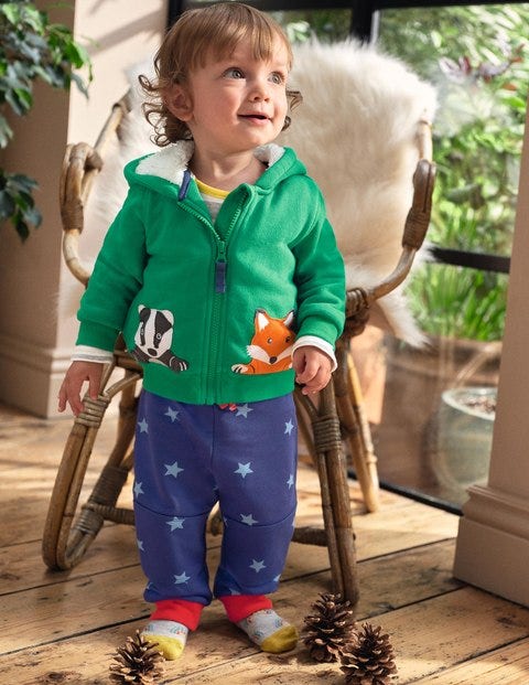 Shaggy-lined Hoodie - Highland Green Animals Shaggy-lined Hoodie - Highland Green Animals