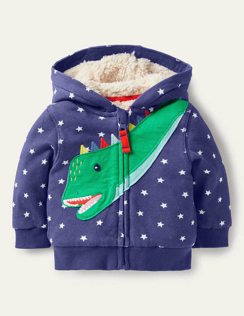 Shaggy-lined Hoodie - Starboard Blue Dino