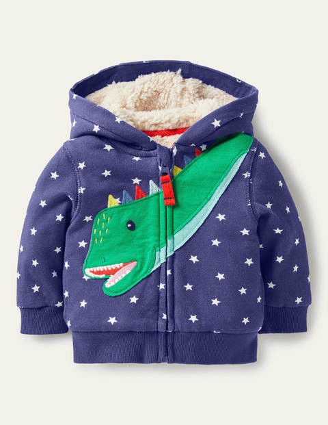Shaggy-lined Hoodie - Starboard Blue Dino Shaggy-lined Hoodie - Starboard Blue Dino