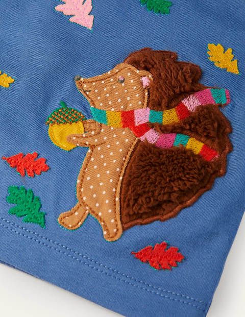 Hedgehog Appliqué T-shirt - Elizabethan Blue Hedgehog Hedgehog Appliqué T-shirt - Elizabethan Blue Hedgehog