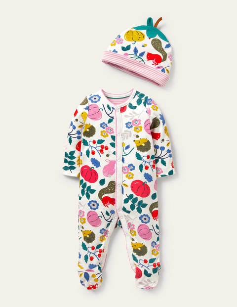 보덴 할로윈 우주복 세트 Boden Forest Friends Sleepsuit - Ivory Forest Friends