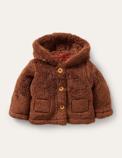 Borg Button-Up Jacket - Terrier Brown Bears